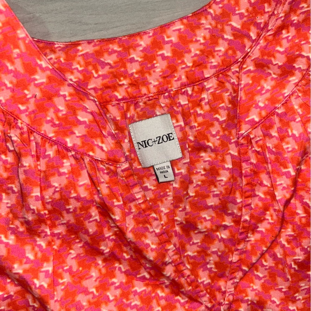 NIC+ZOE Coral and Navy Sleeveless V‑Neck Midi Dress - Picture 7 of 11